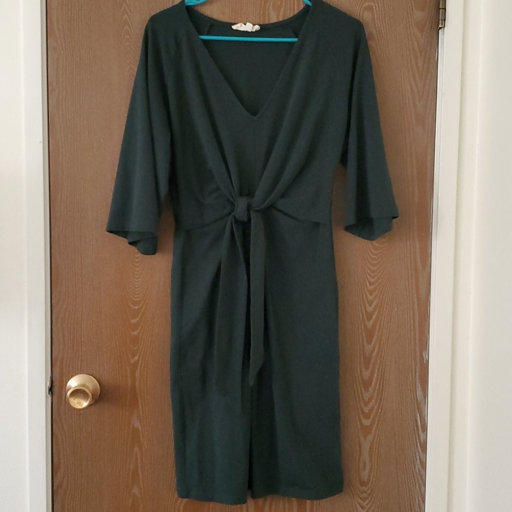 Dark Green Tie Dress